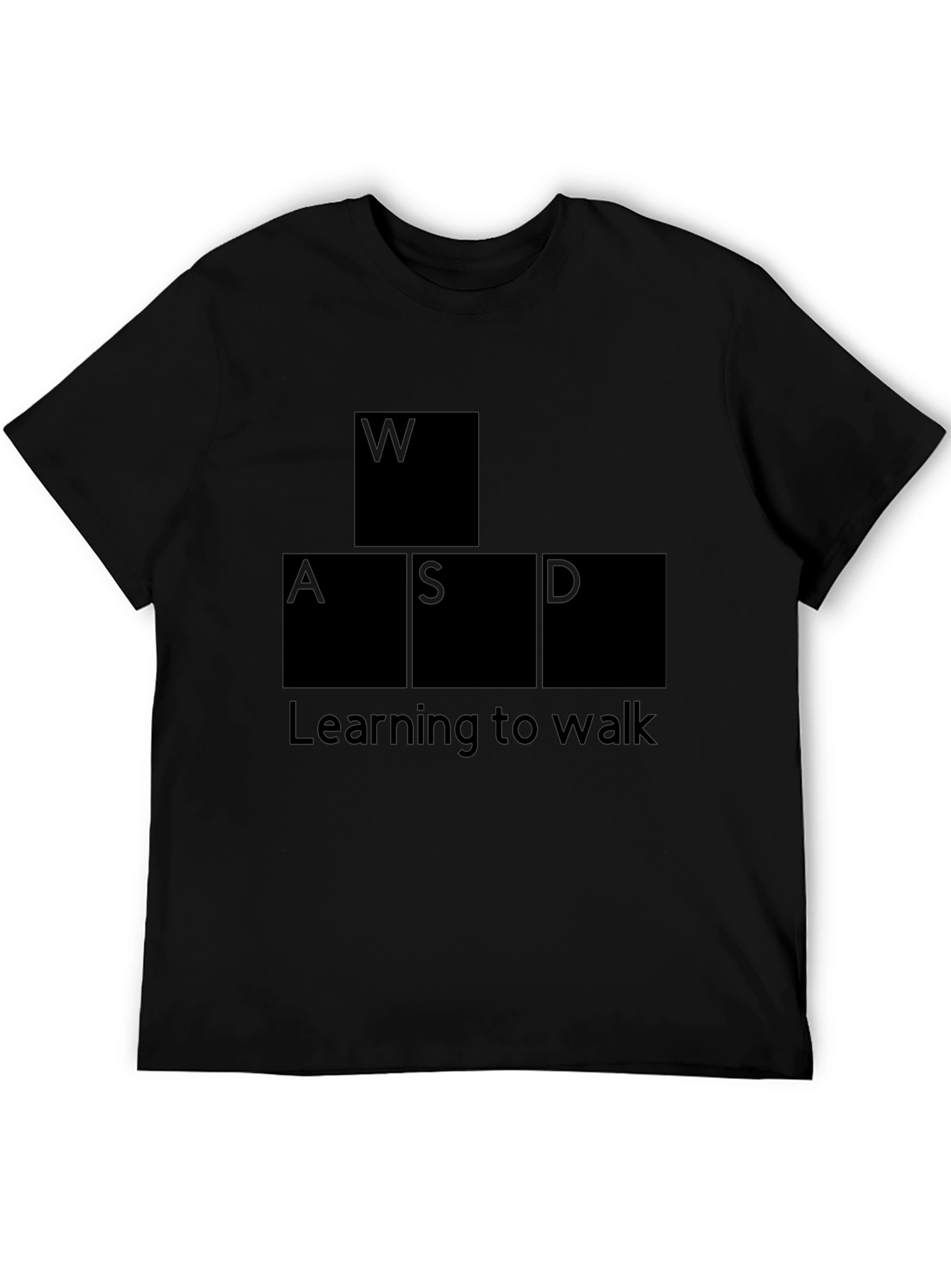 WASD Gaming Tee - Learning to Walk Black Shirt