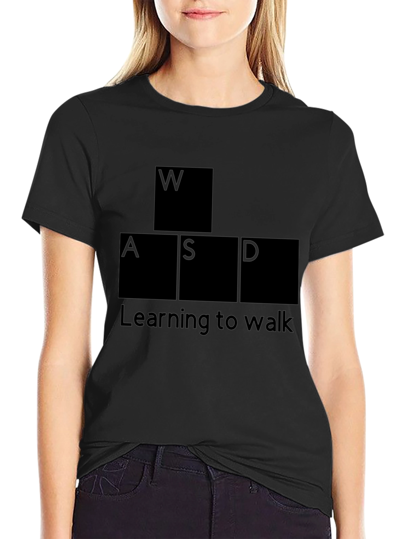 WASD Gaming Tee - Learning to Walk Black Shirt