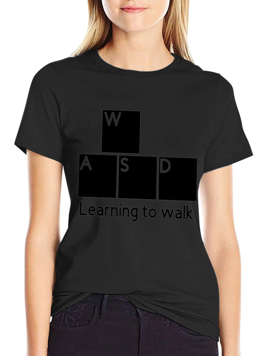 WASD Gaming Tee - Learning to Walk Black Shirt