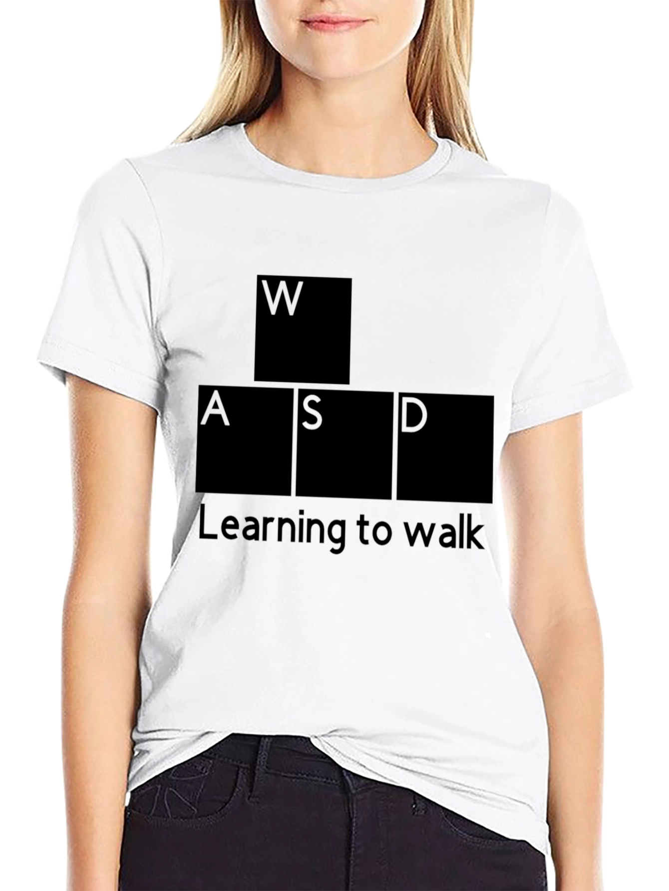 WASD Gaming Tee - Learning to Walk Black Shirt
