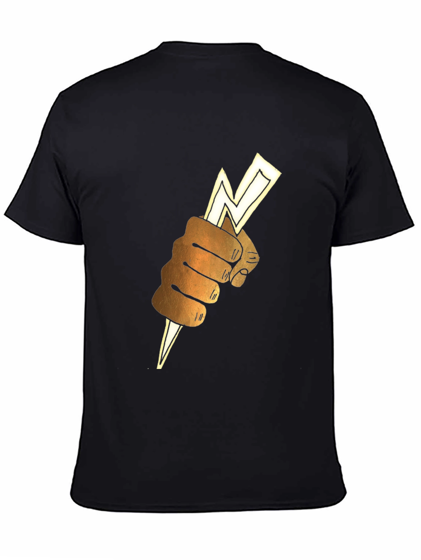 Lightning Bolt Fist Graphic Tee - Black