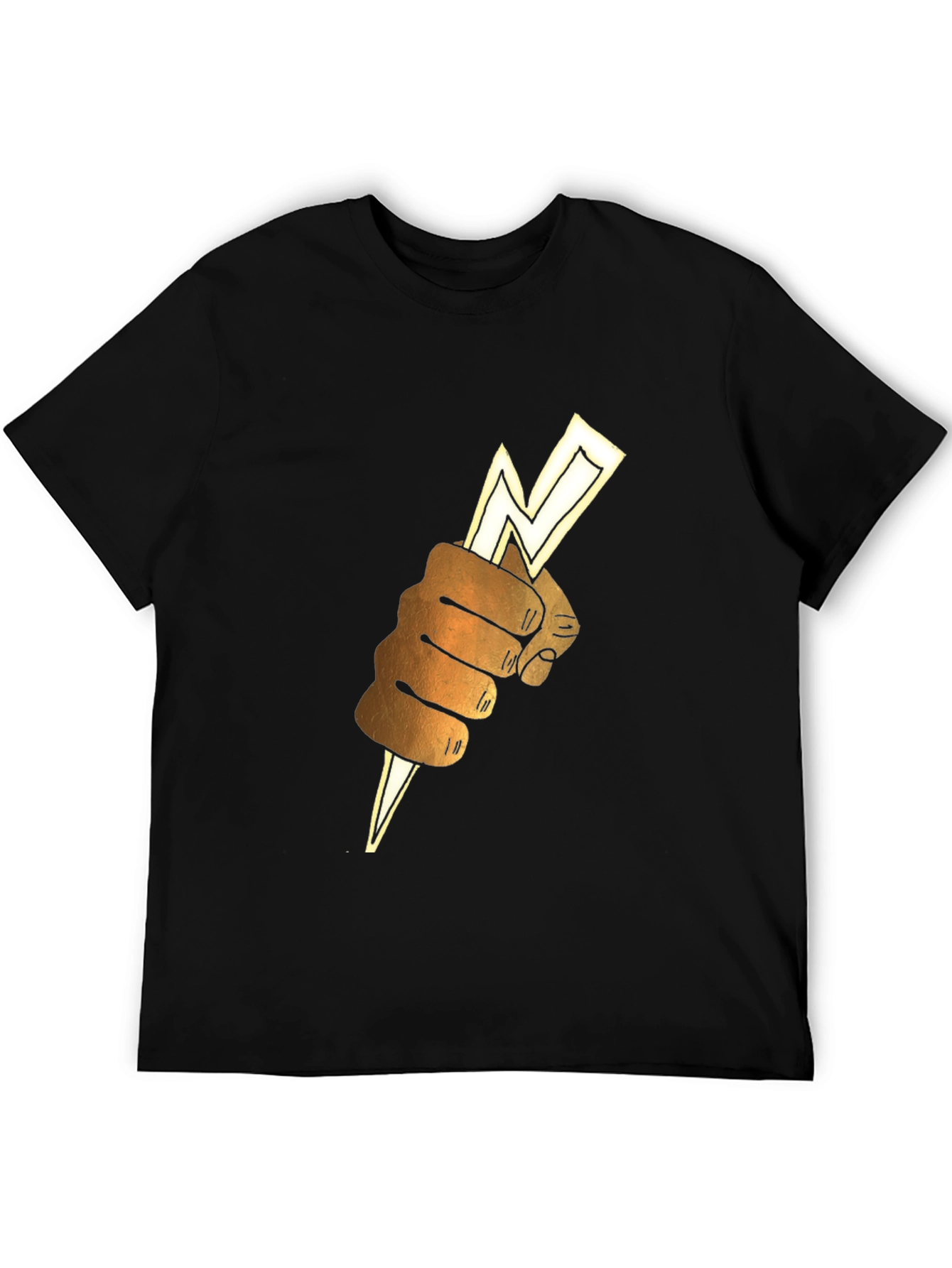 Lightning Bolt Fist Graphic Tee - Black