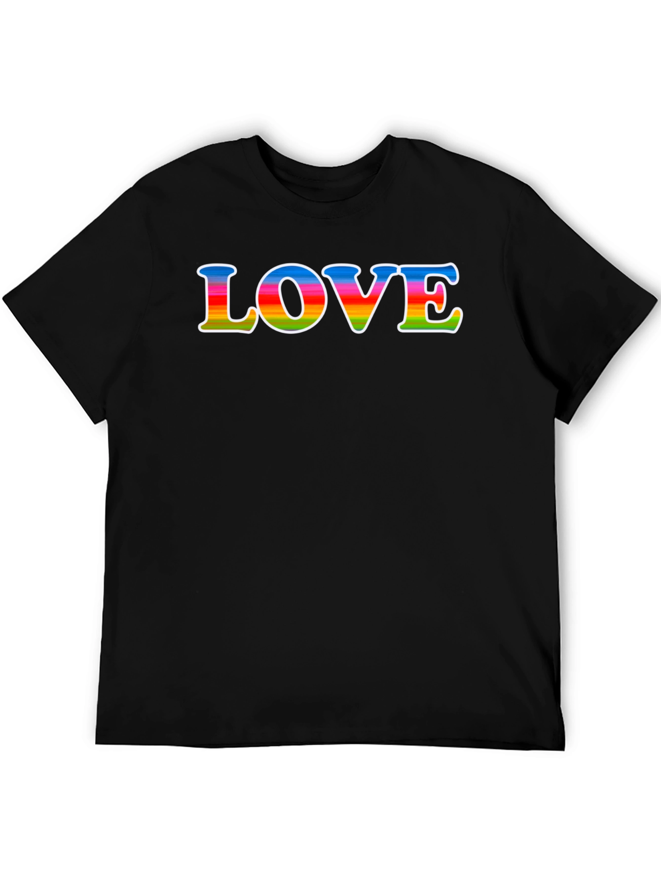 Rainbow LOVE Graphic Black T-Shirt