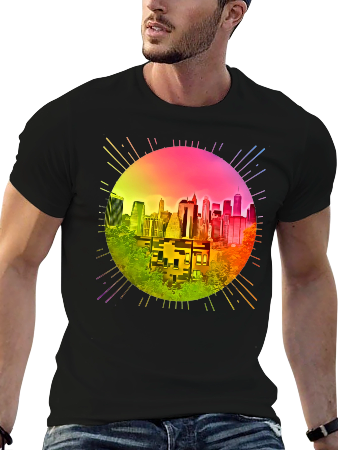Retro Cityscape Graphic Tee