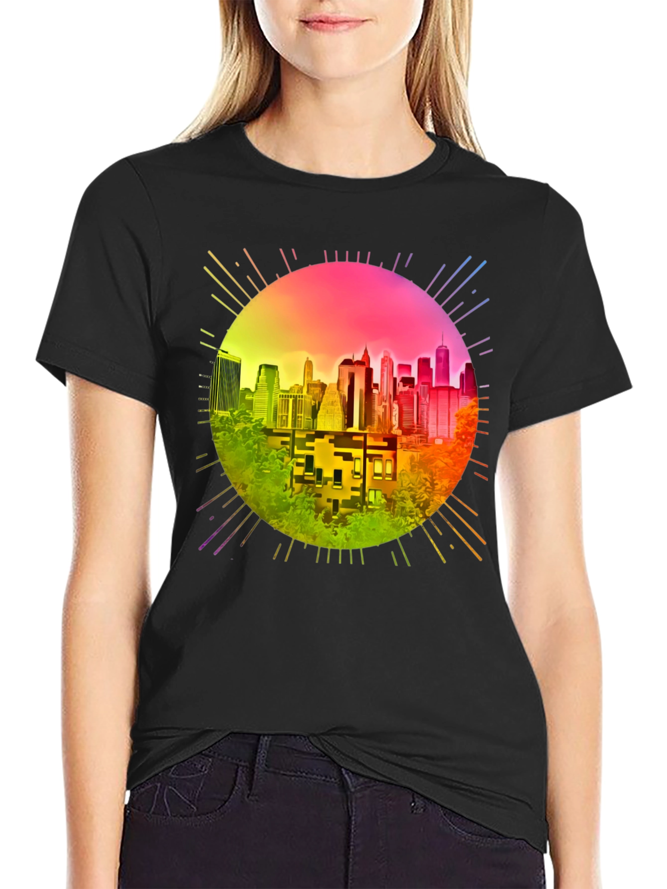 Retro Cityscape Graphic Tee