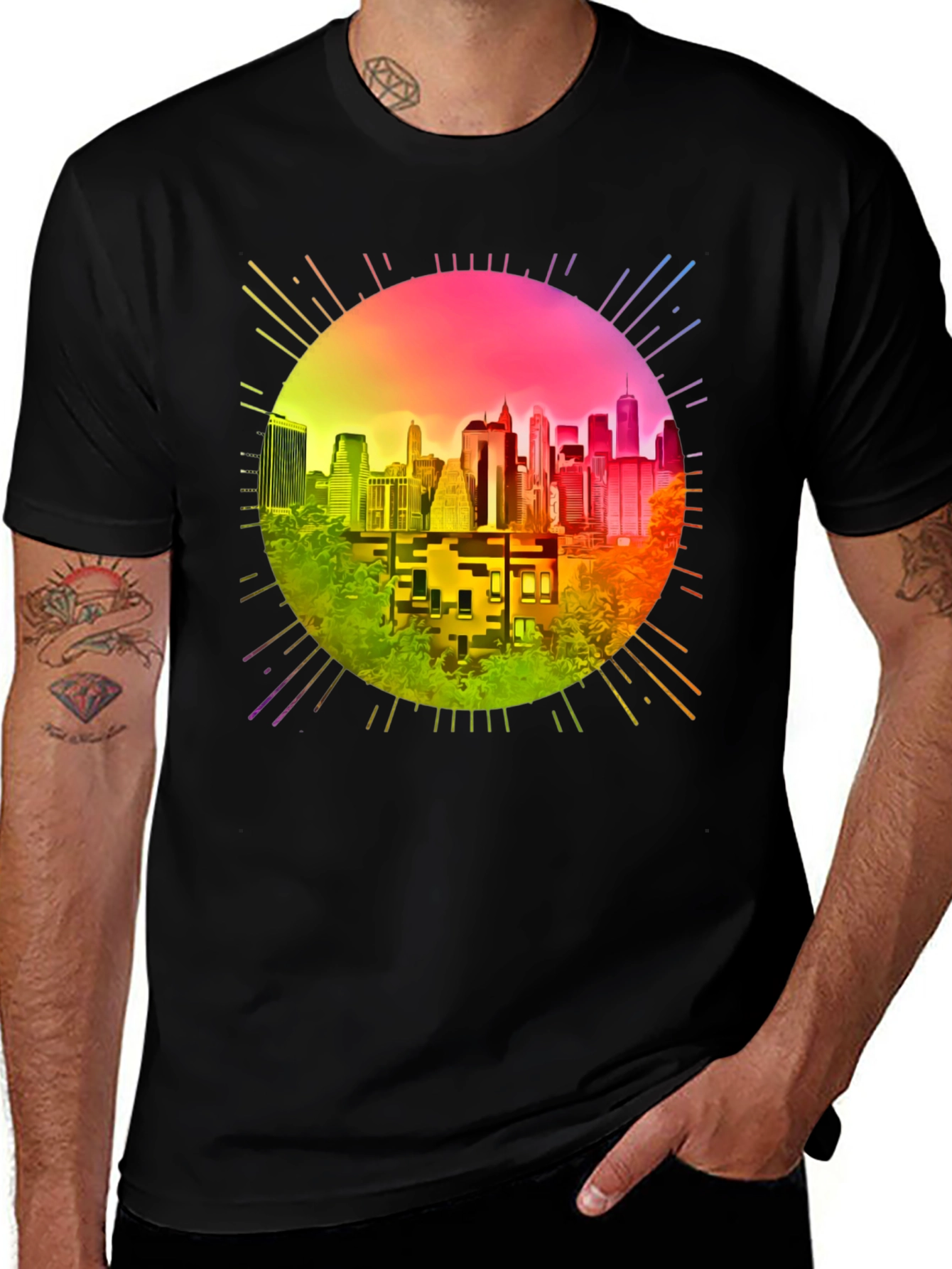 Retro Cityscape Graphic Tee