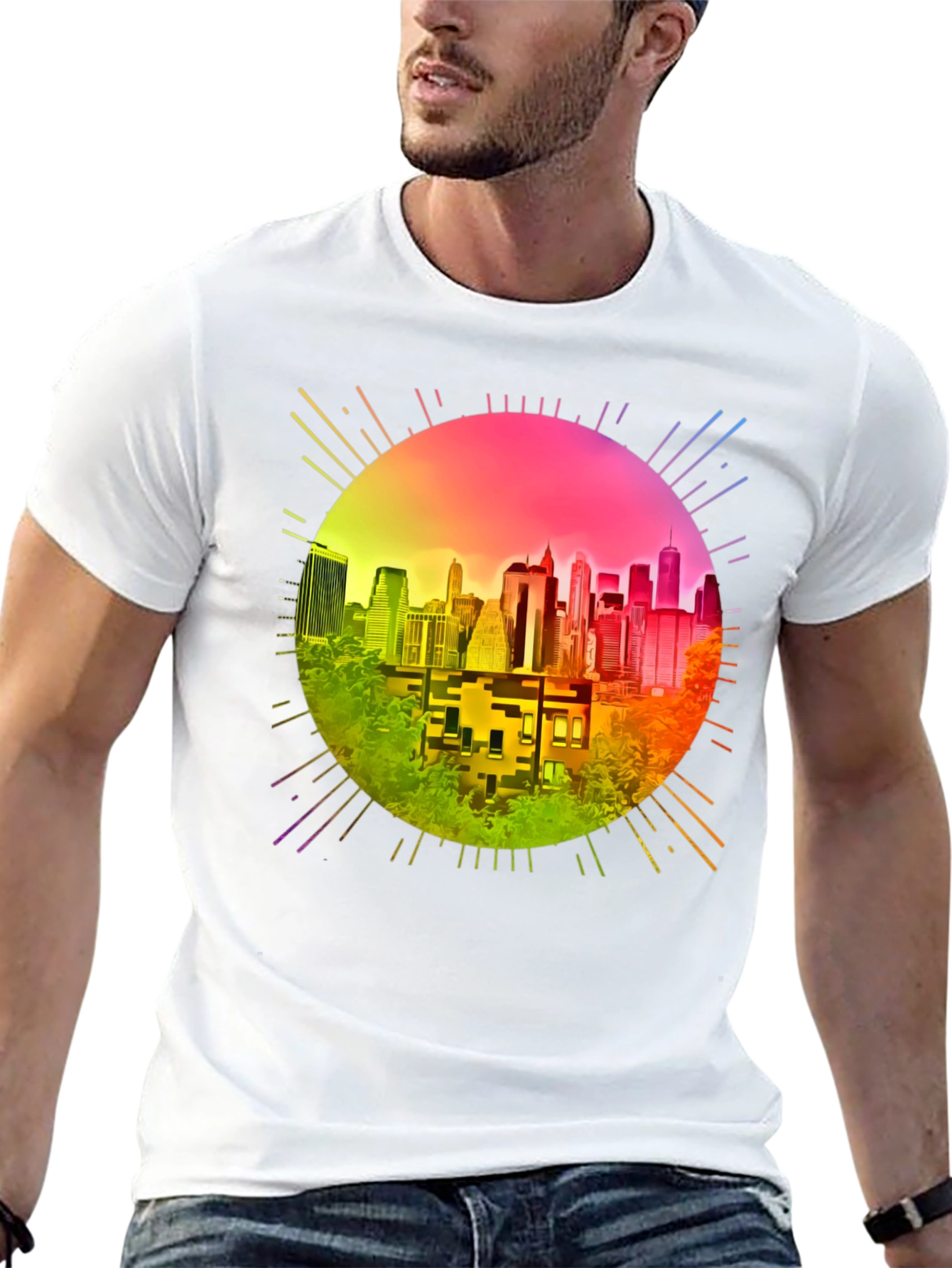 Retro Cityscape Graphic Tee
