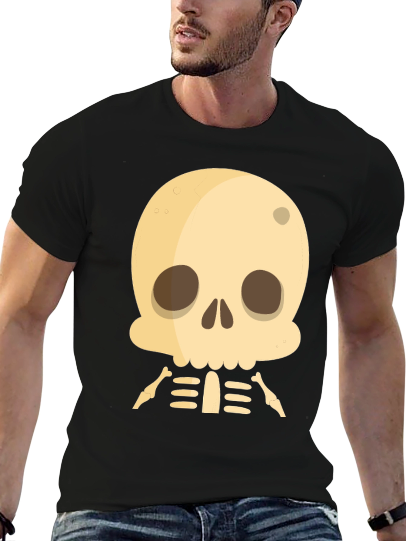 Cartoon Skull Graphic Tee - Halloween Ready!