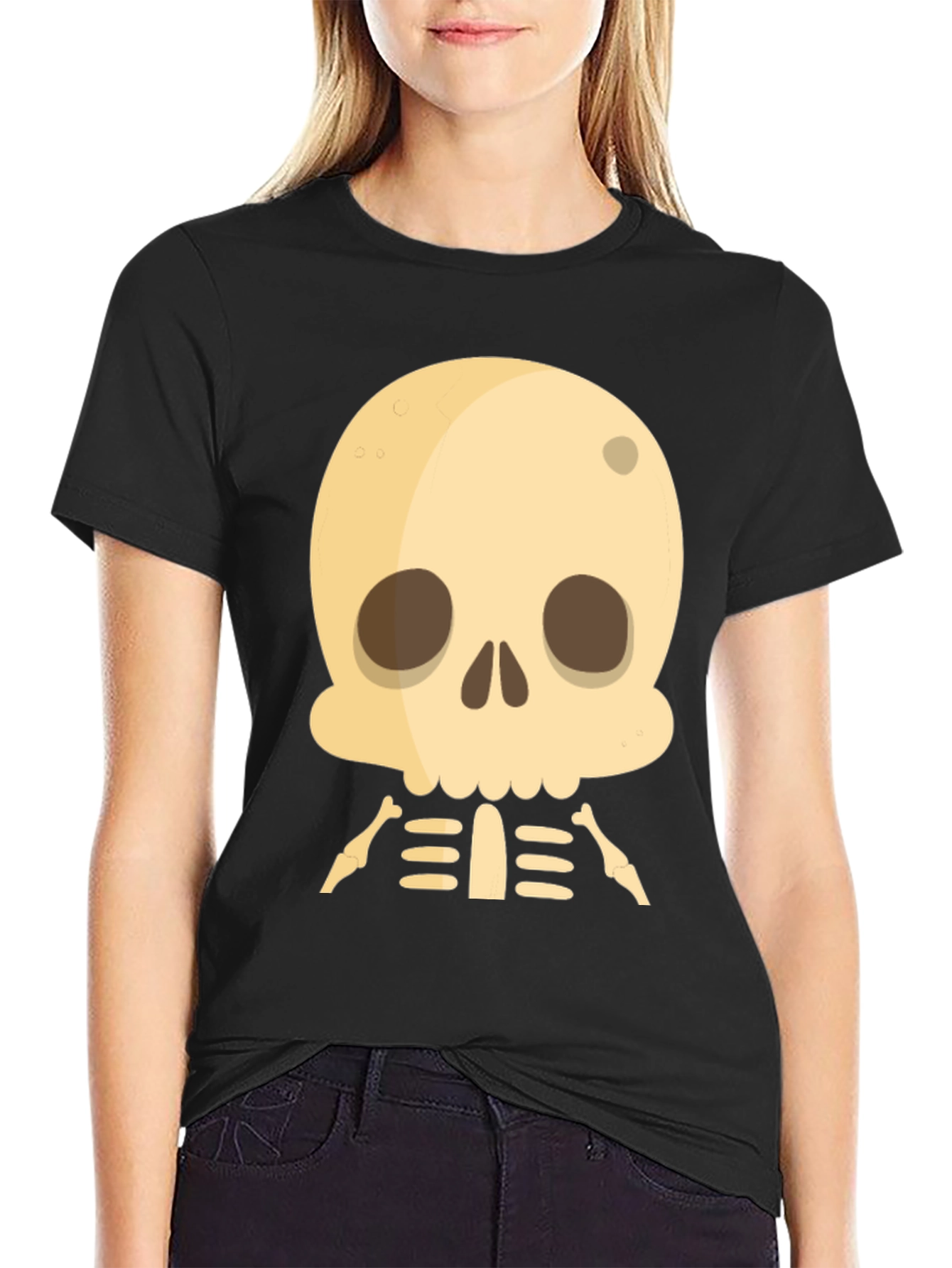 Cartoon Skull Graphic Tee - Halloween Ready!