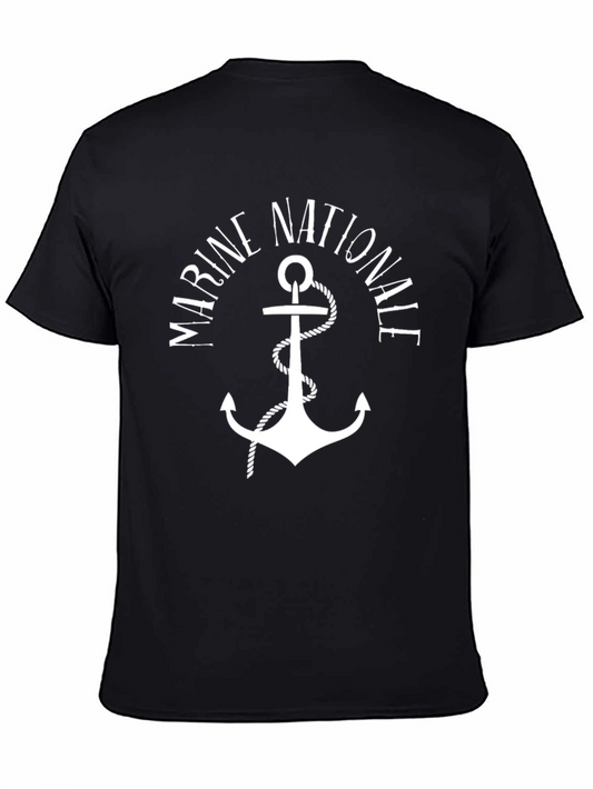 Marine Nationale Anchor Graphic Tee - Black