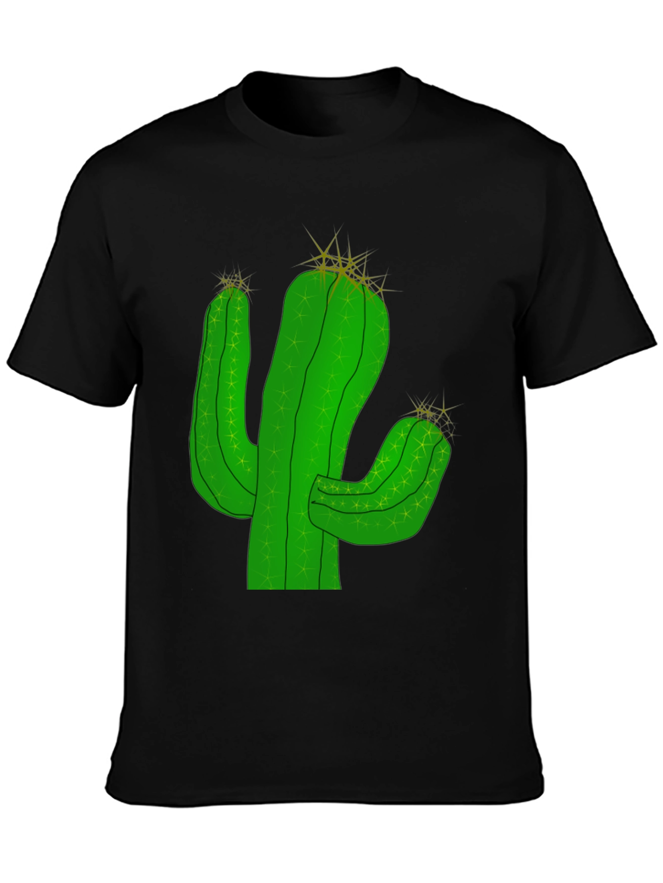Cactus Graphic T-Shirt - Black Cotton Tee