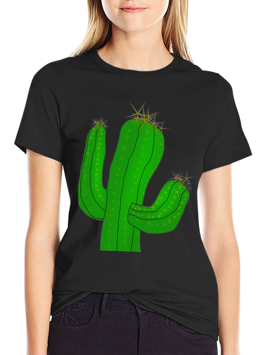 Cactus Graphic T-Shirt - Black Cotton Tee