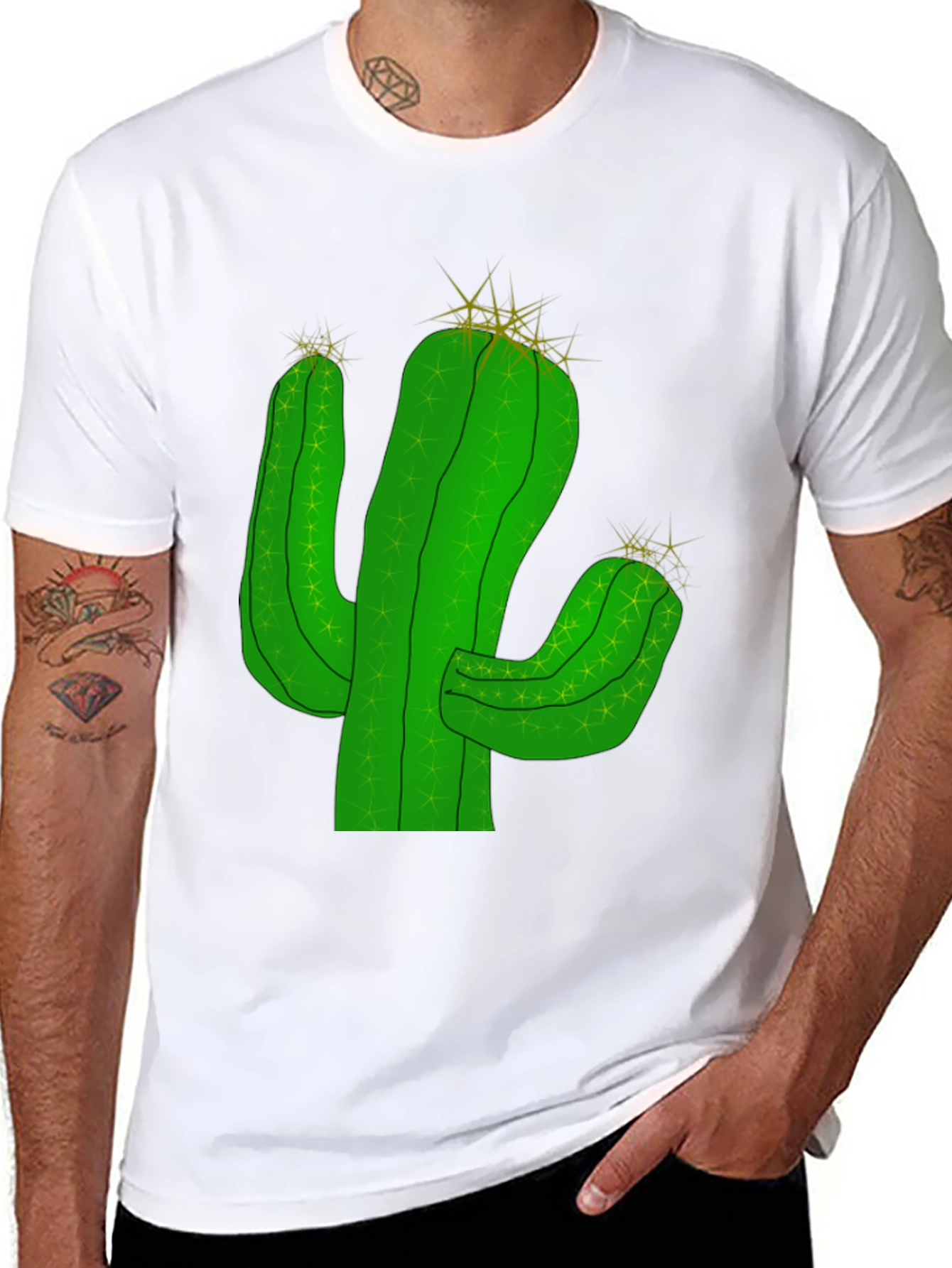 Cactus Graphic T-Shirt - Black Cotton Tee