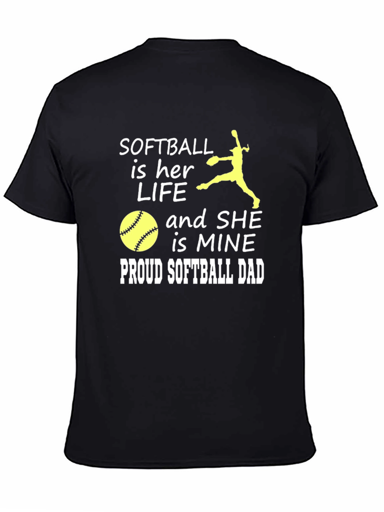 Softball Dad Tee - Her Life My Heart