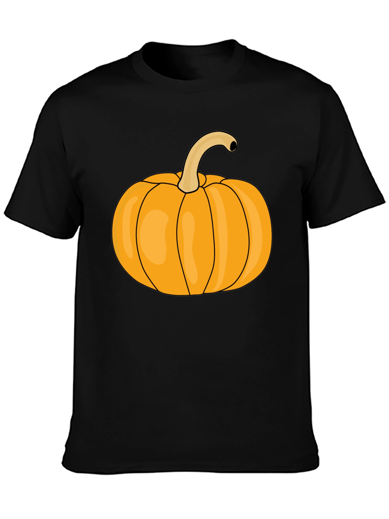 Pumpkin Graphic Tee - Black Halloween T-Shirt