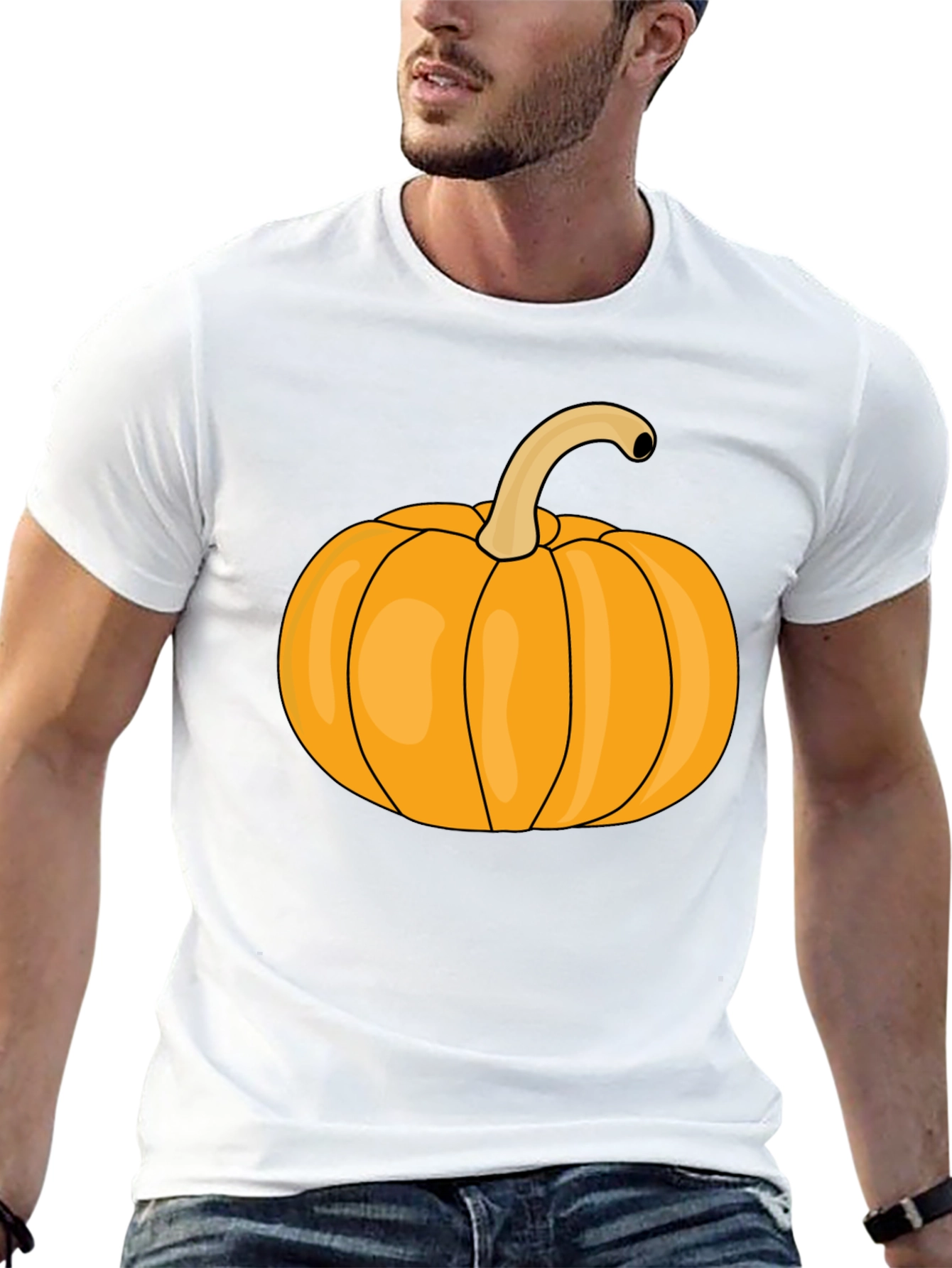 Pumpkin Graphic Tee - Black Halloween T-Shirt