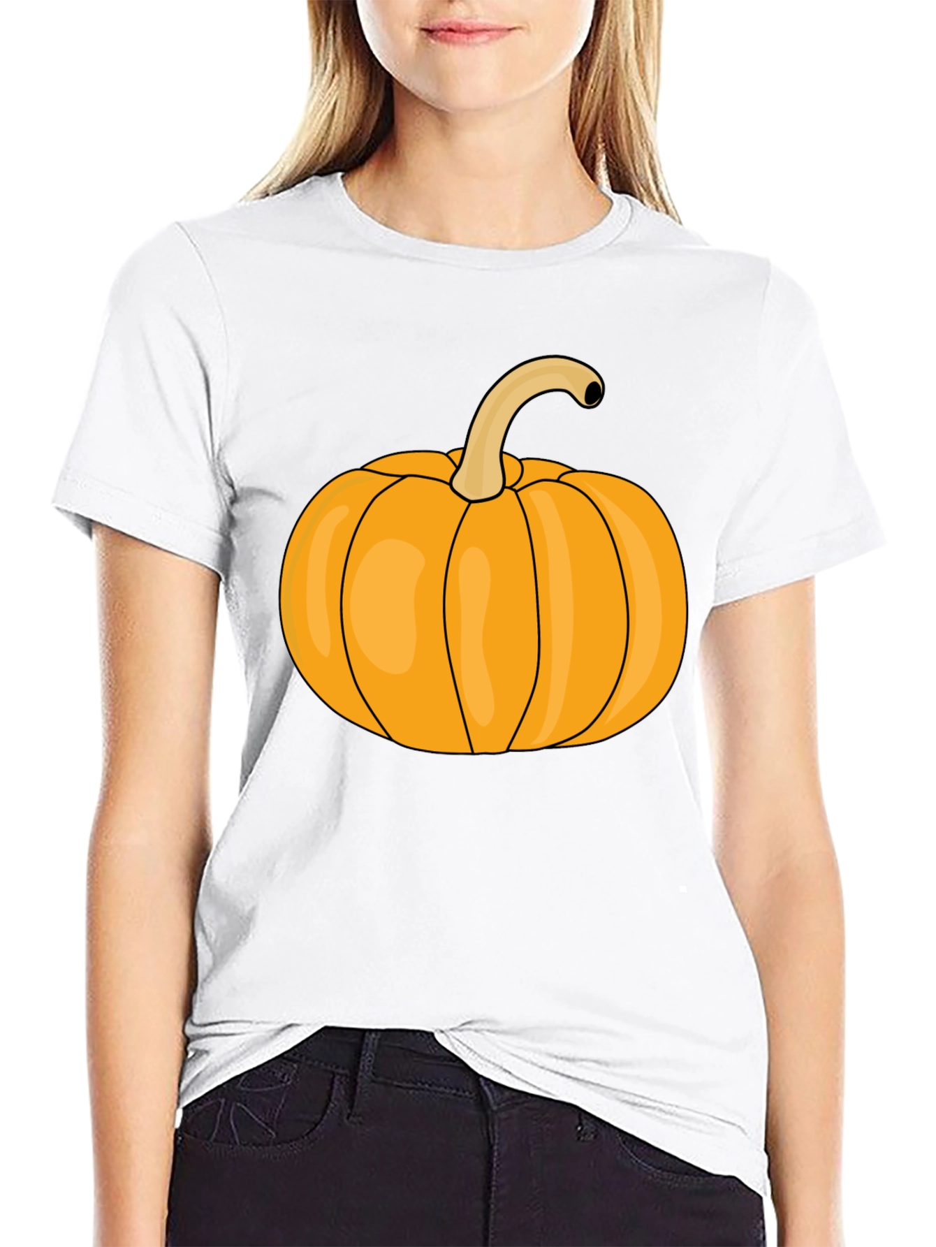Pumpkin Graphic Tee - Black Halloween T-Shirt