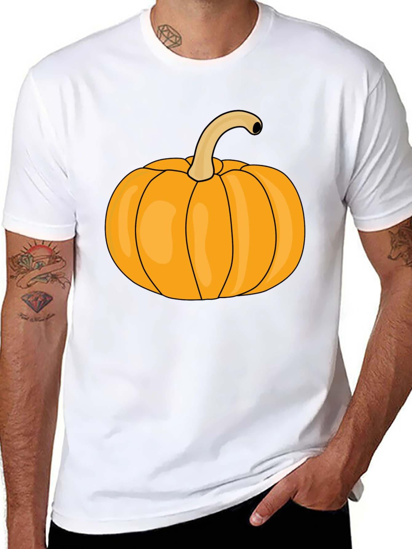 Pumpkin Graphic Tee - Black Halloween T-Shirt