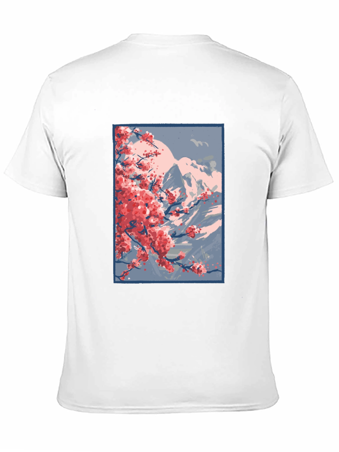 Cherry Blossom Mountain Graphic Tee - Black