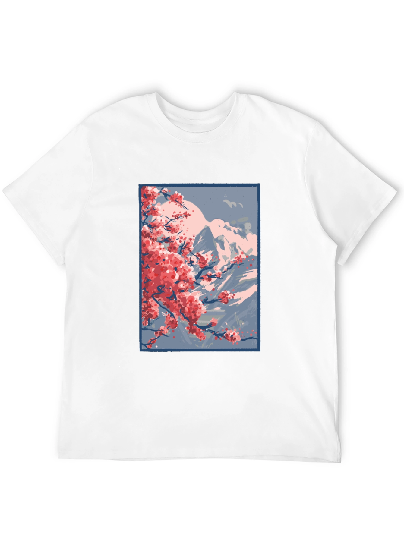 Cherry Blossom Mountain Graphic Tee - Black