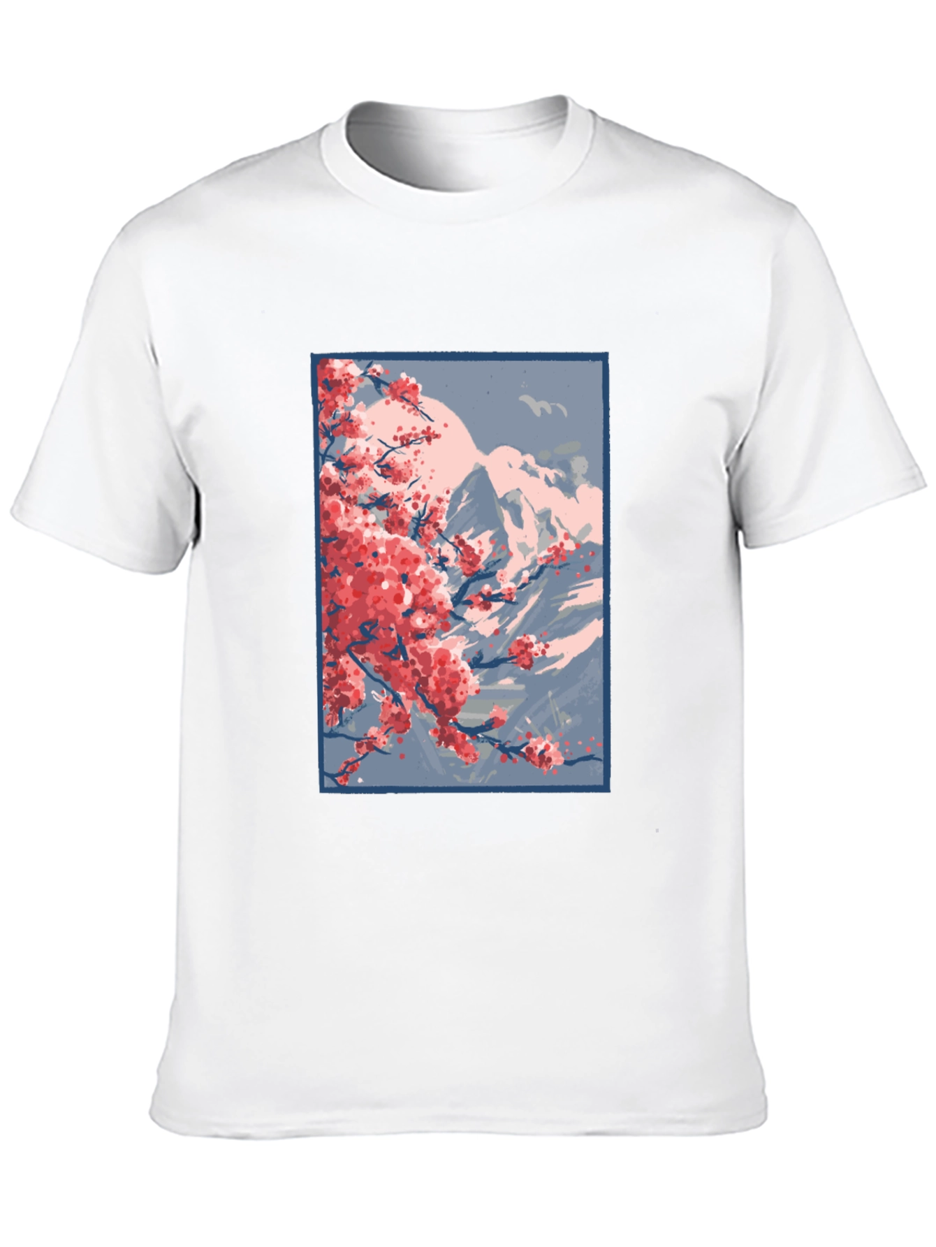 Cherry Blossom Mountain Graphic Tee - Black