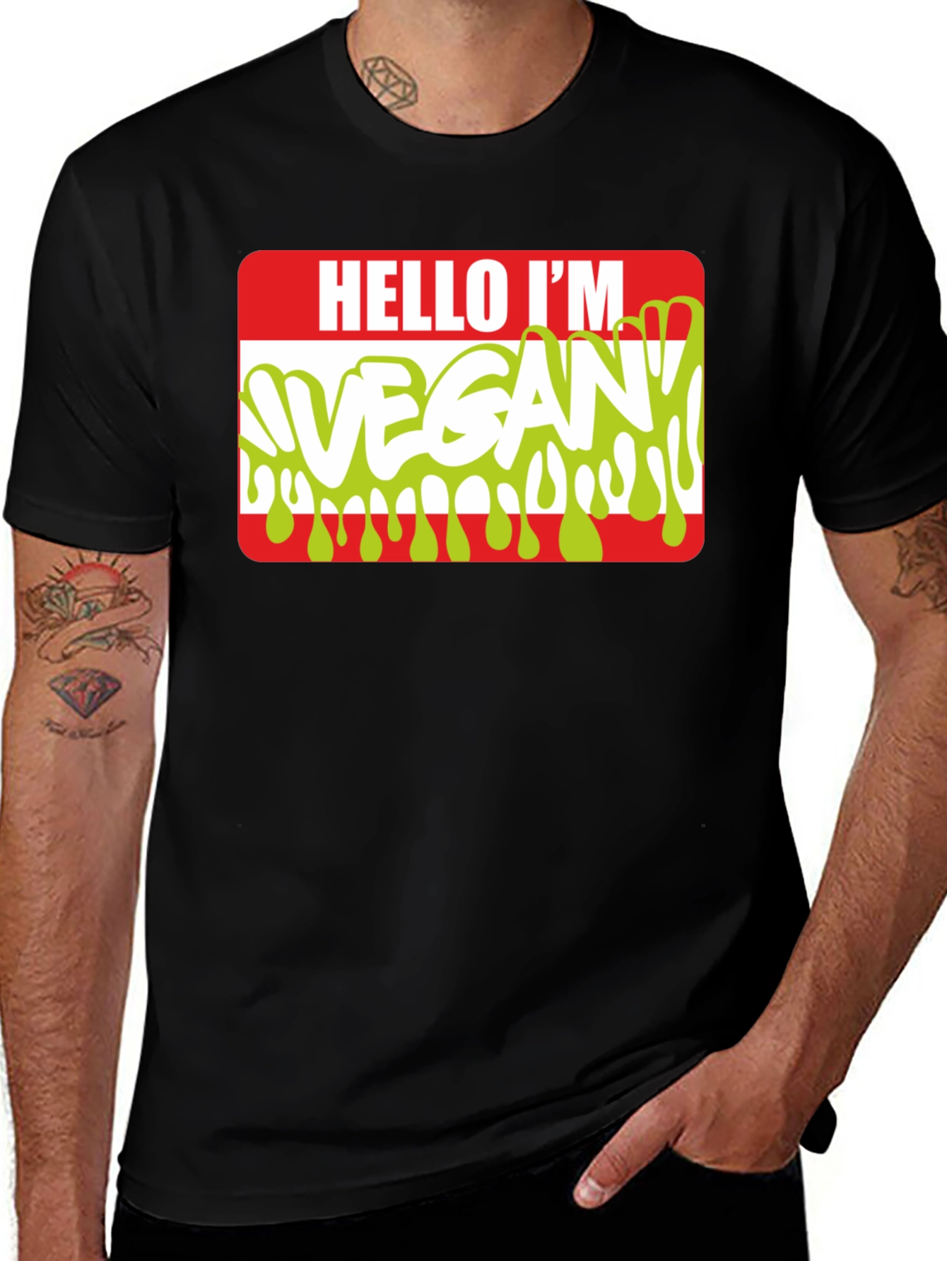 Hello Im Vegan T-Shirt - Funny Vegetarian Tee