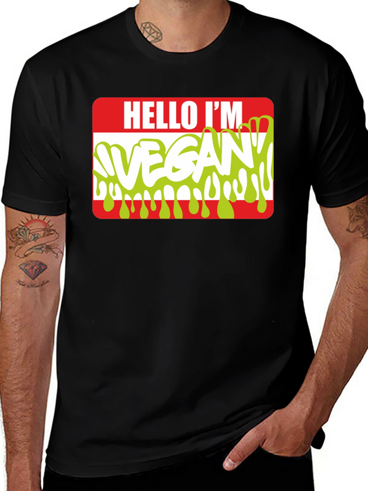Hello Im Vegan T-Shirt - Funny Vegetarian Tee
