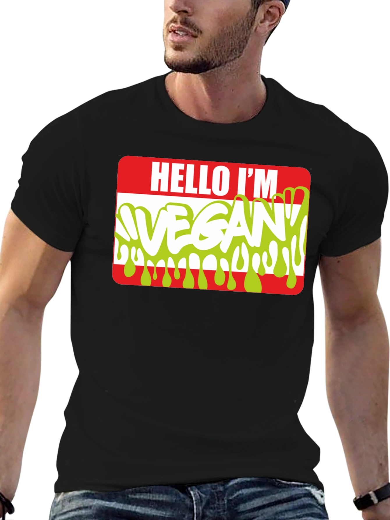 Hello Im Vegan T-Shirt - Funny Vegetarian Tee