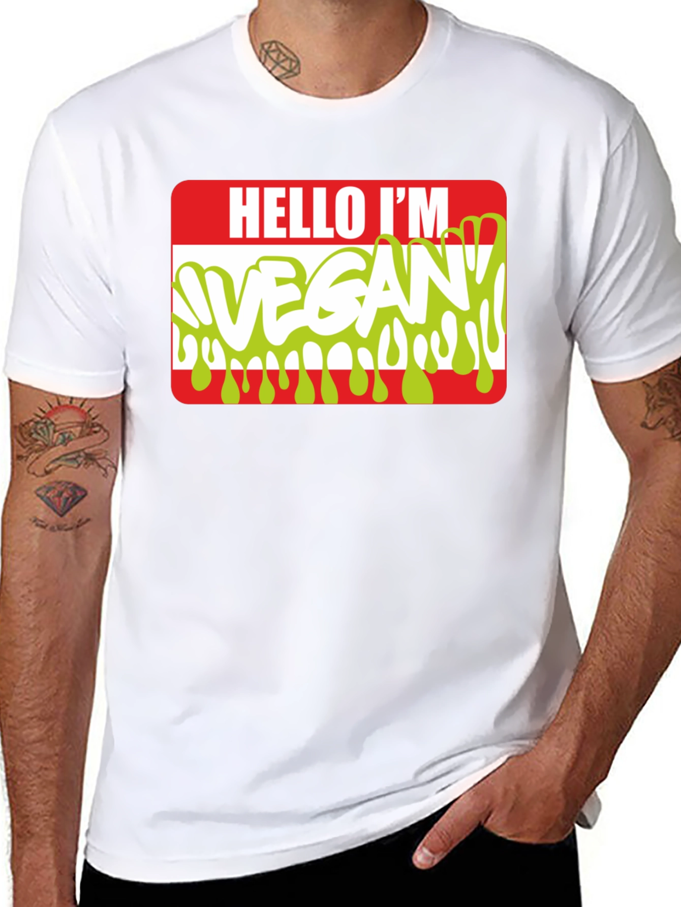 Hello Im Vegan T-Shirt - Funny Vegetarian Tee
