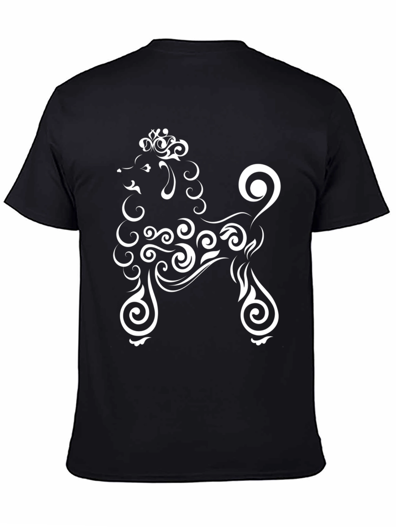 Stylish Black T-Shirt with Poodle Design