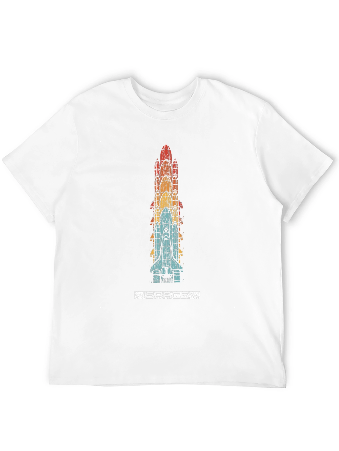 Retro Space Shuttle Stack Black T-Shirt