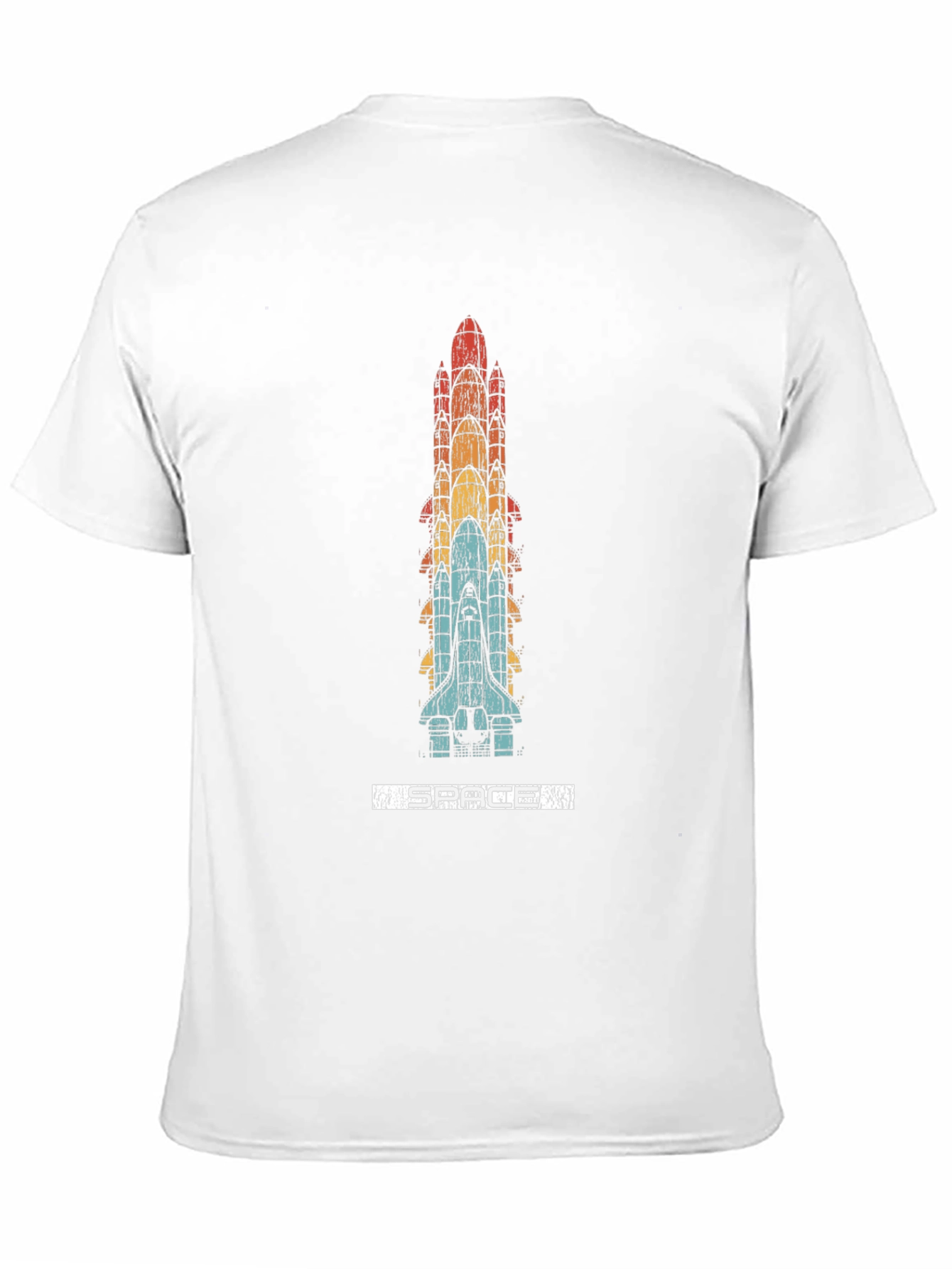 Retro Space Shuttle Stack Black T-Shirt