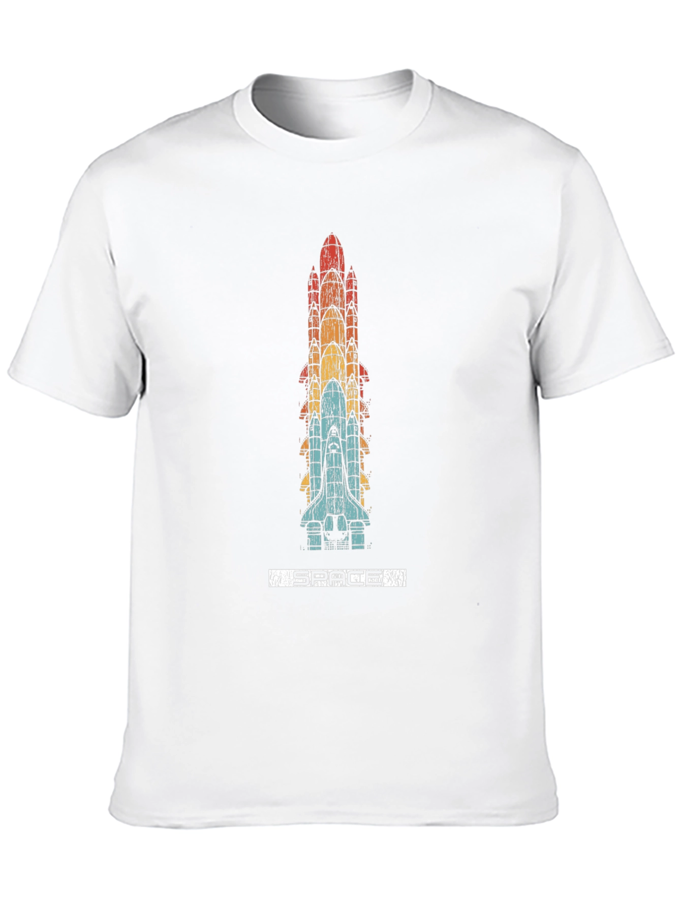 Retro Space Shuttle Stack Black T-Shirt