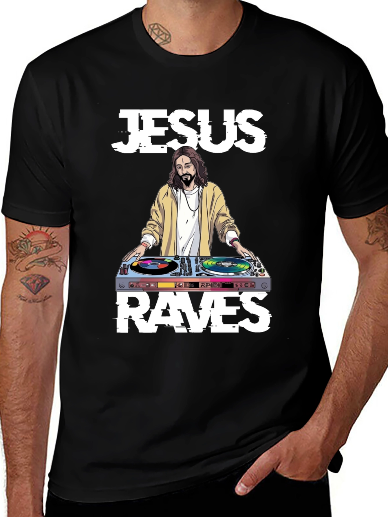 Jesus Raves T-Shirt - DJ Jesus Graphic Tee