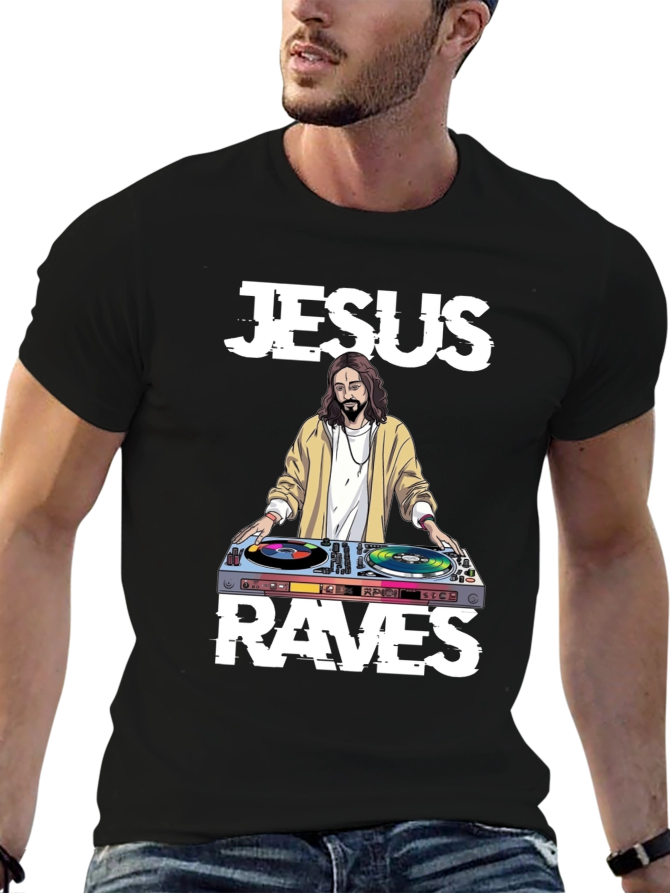 Jesus Raves T-Shirt - DJ Jesus Graphic Tee