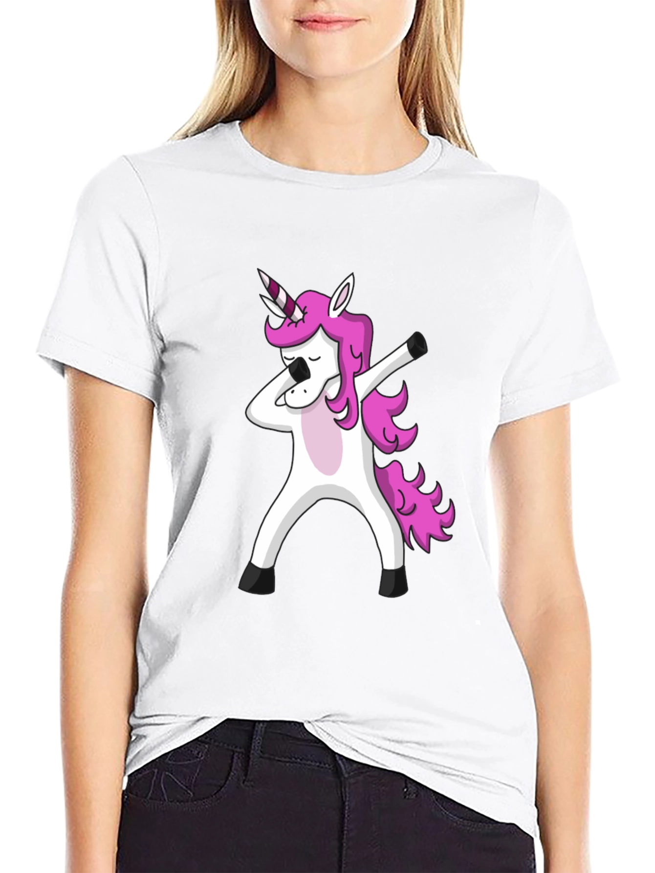 Dabbing Unicorn Graphic T-Shirt