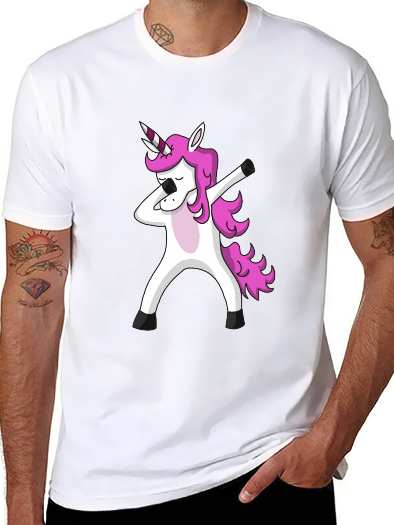 Dabbing Unicorn Graphic T-Shirt