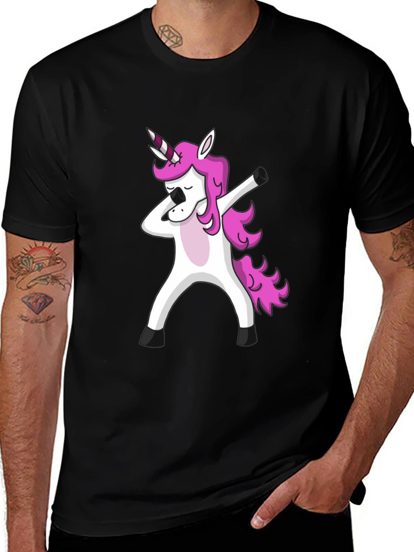 Dabbing Unicorn Graphic T-Shirt
