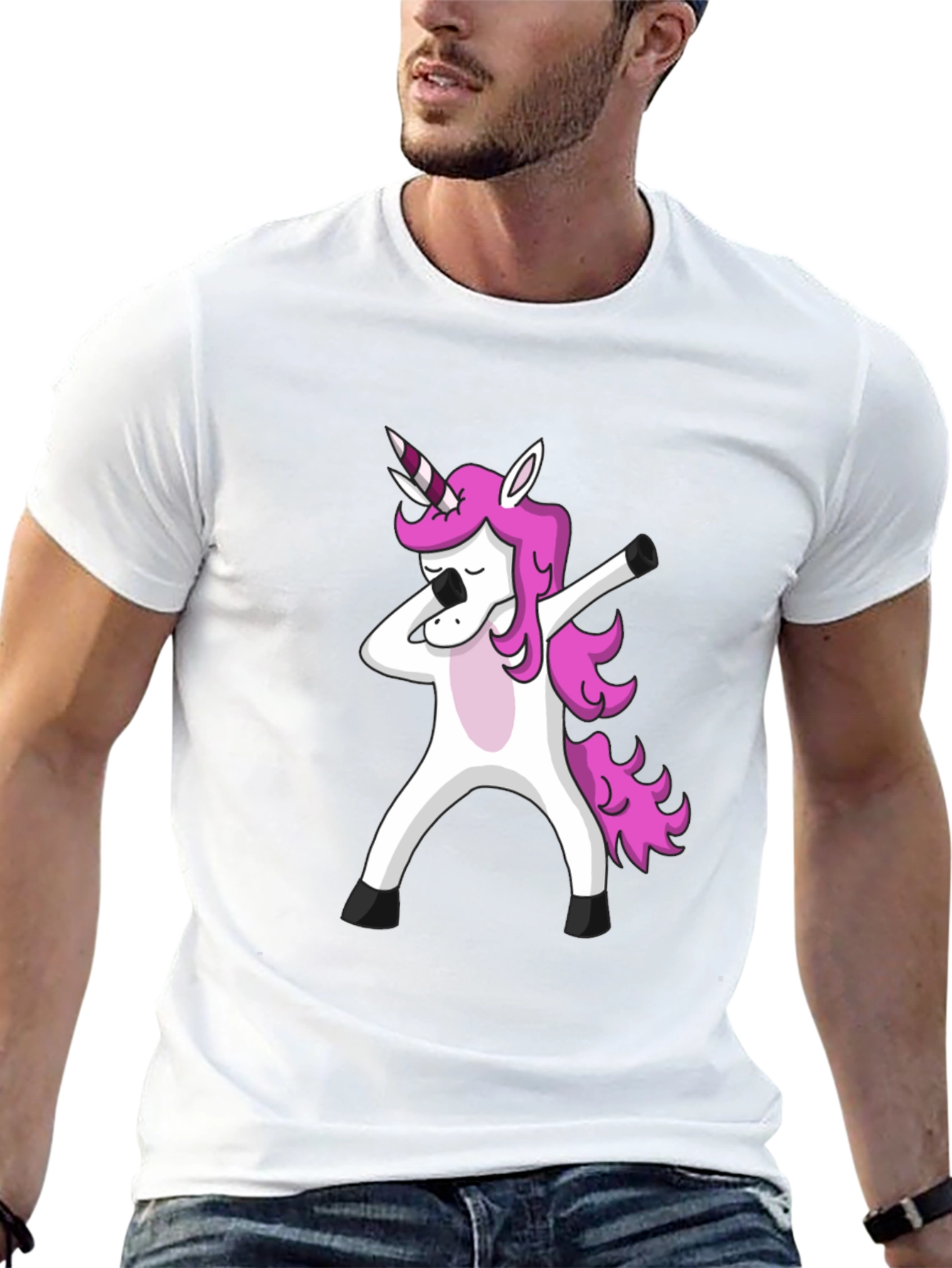 Dabbing Unicorn Graphic T-Shirt
