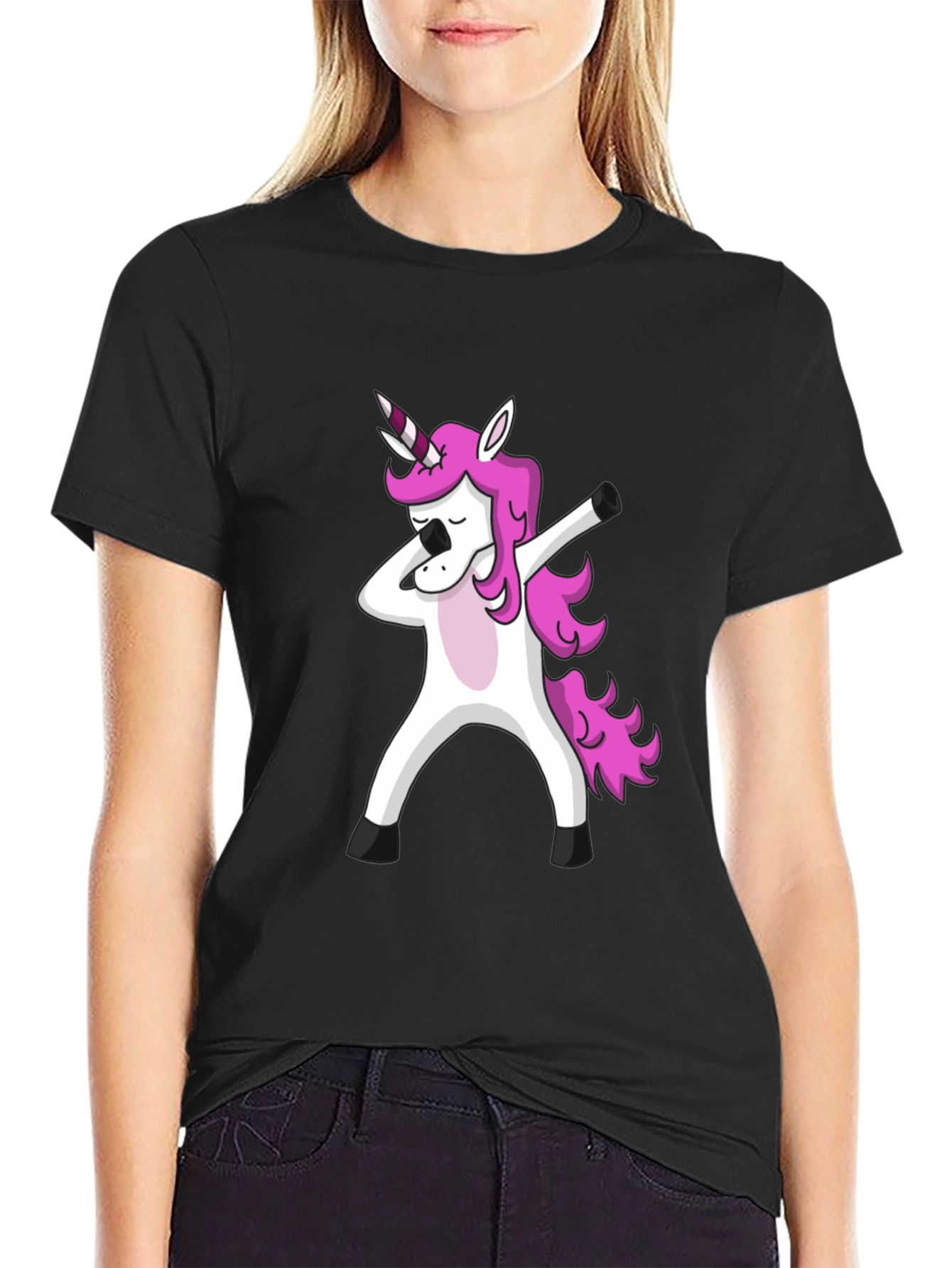 Dabbing Unicorn Graphic T-Shirt