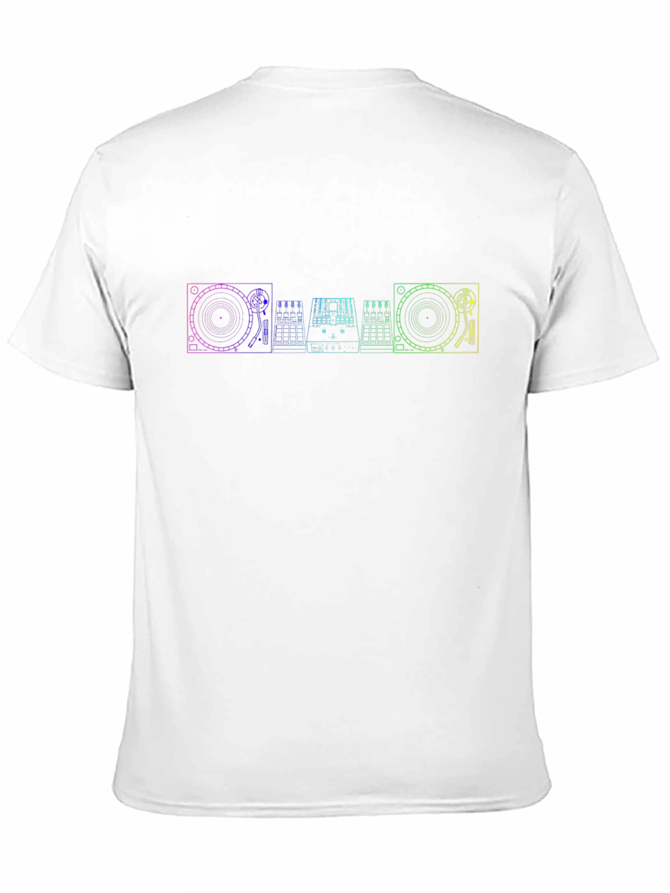 DJ Equipment Rainbow Outline T-Shirt