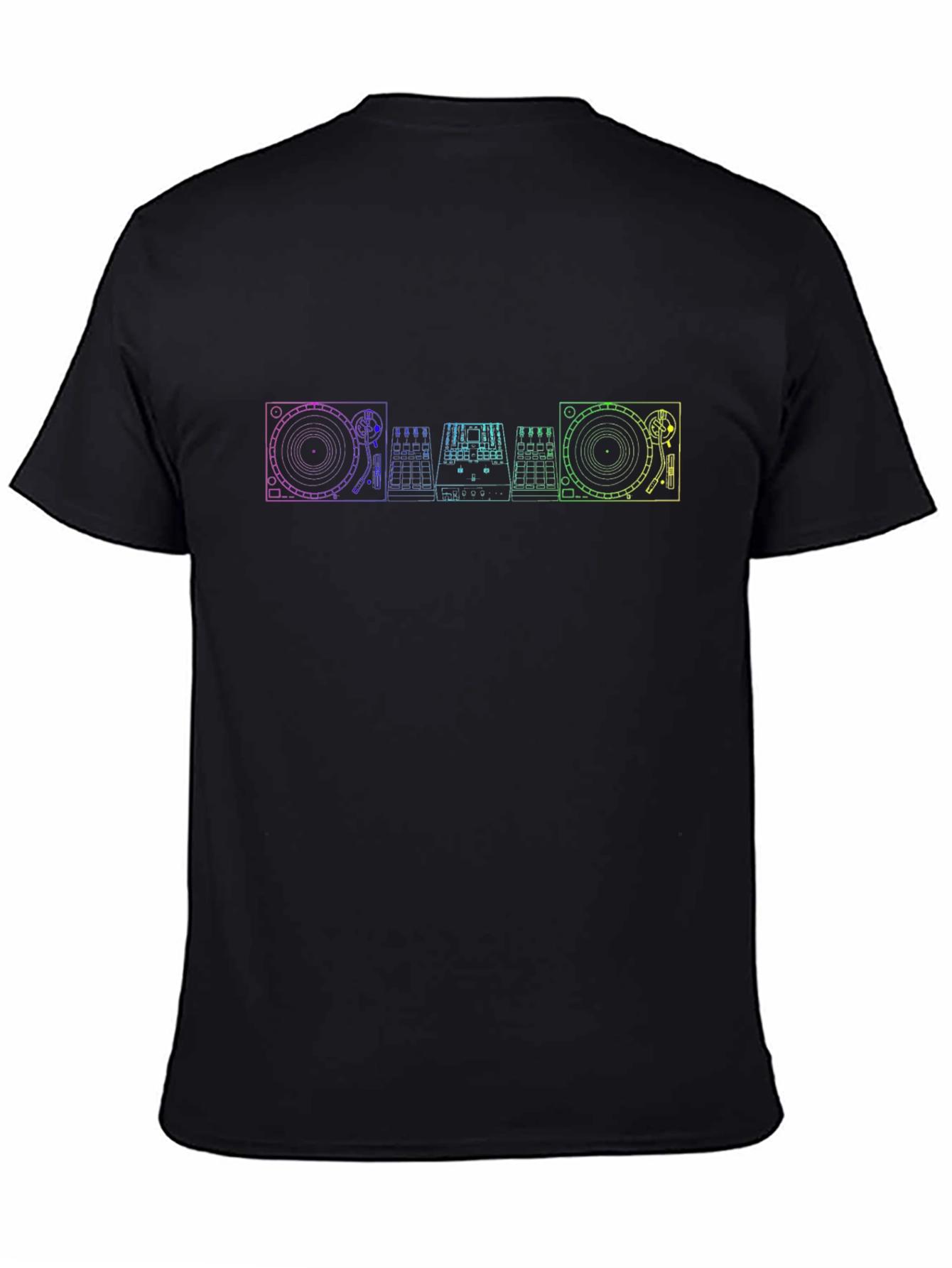 DJ Equipment Rainbow Outline T-Shirt