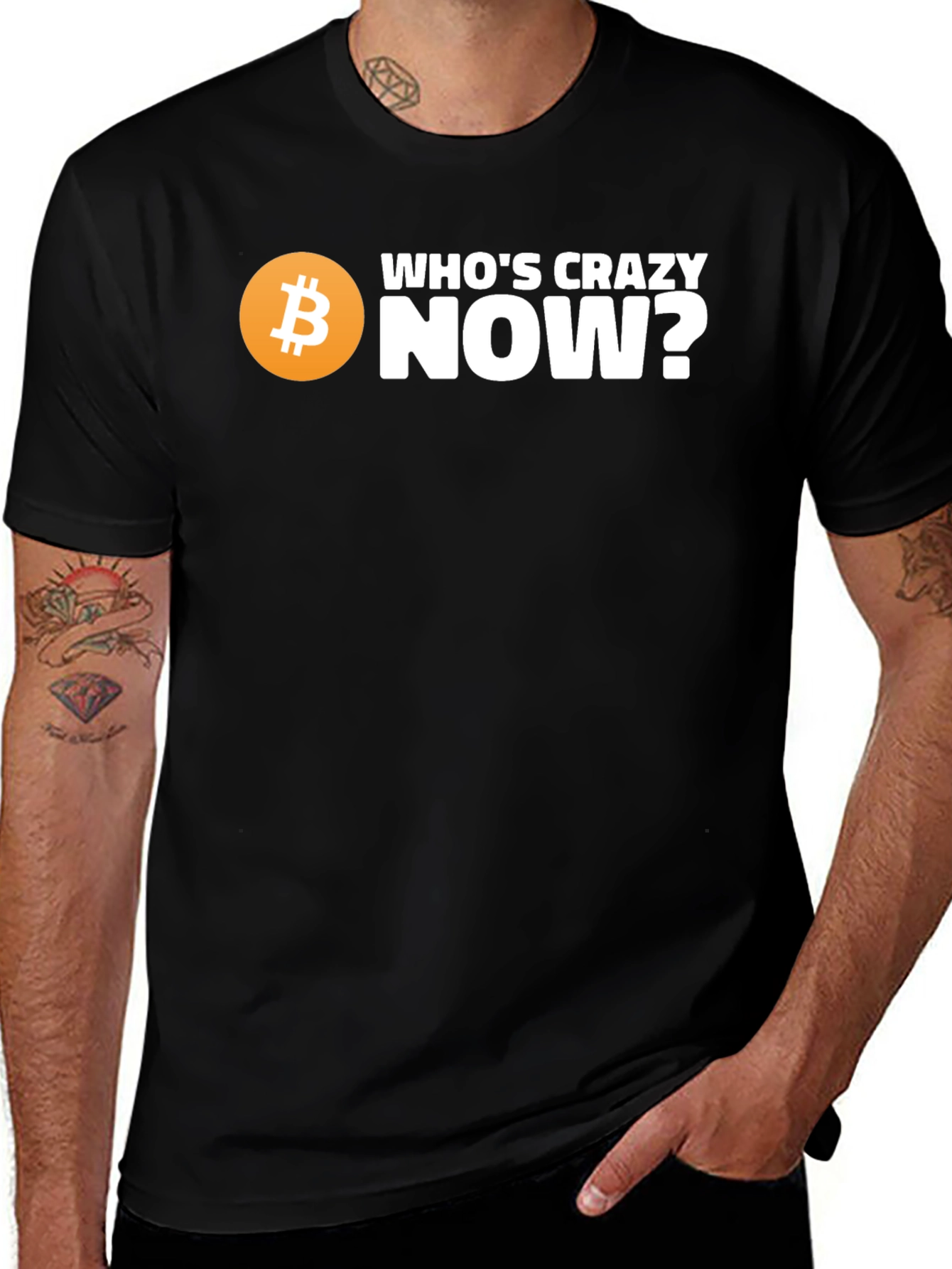 Whos Crazy Now? Bitcoin T-Shirt - Black