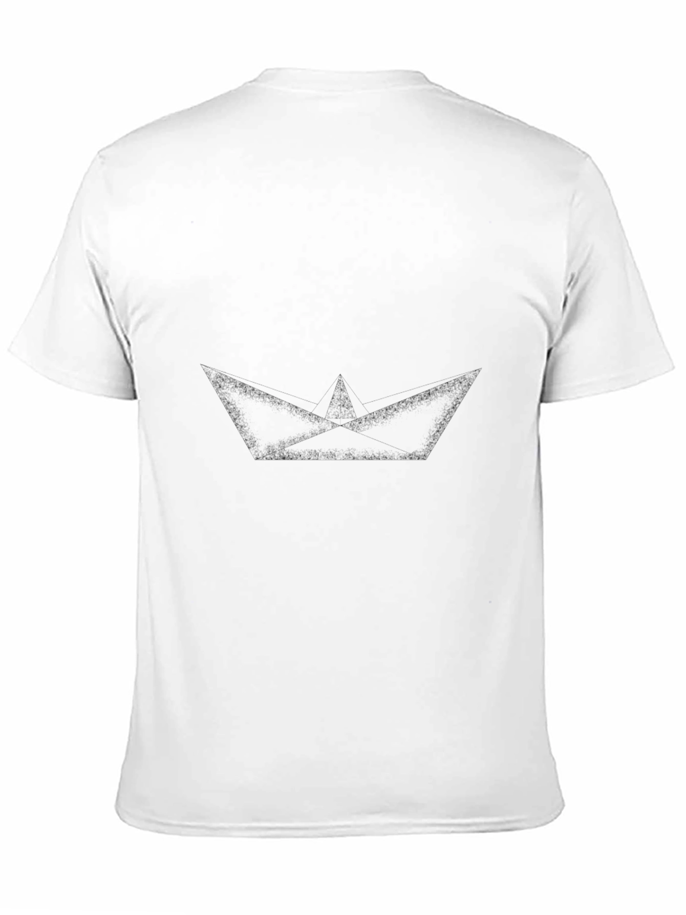 Mens Black Graphic Tee - Paper Boat Design