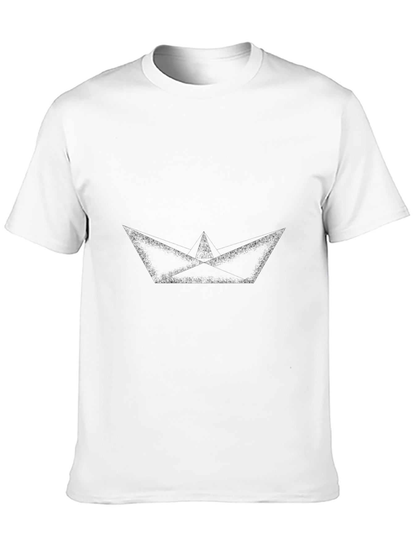 Mens Black Graphic Tee - Paper Boat Design