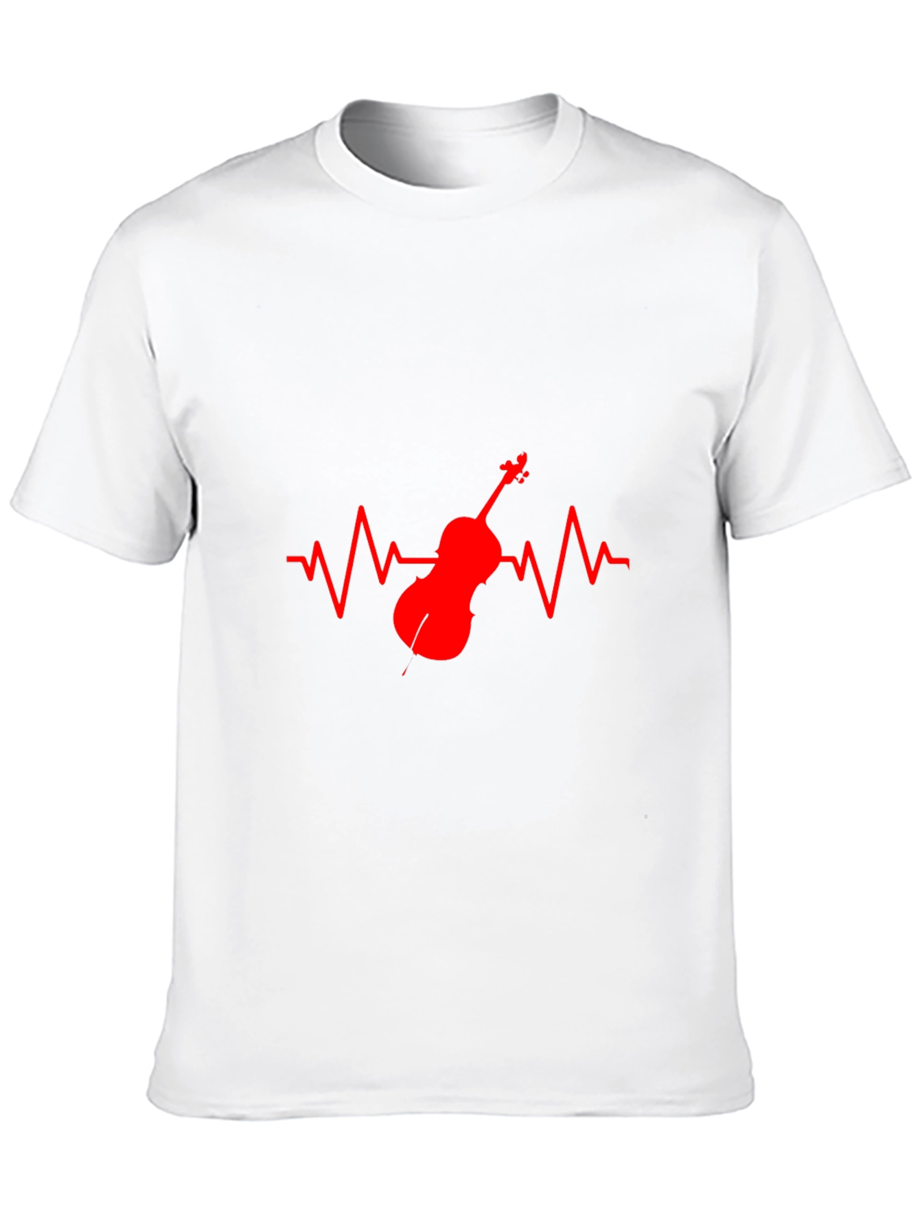 Violin Heartbeat Graphic Tee - Black