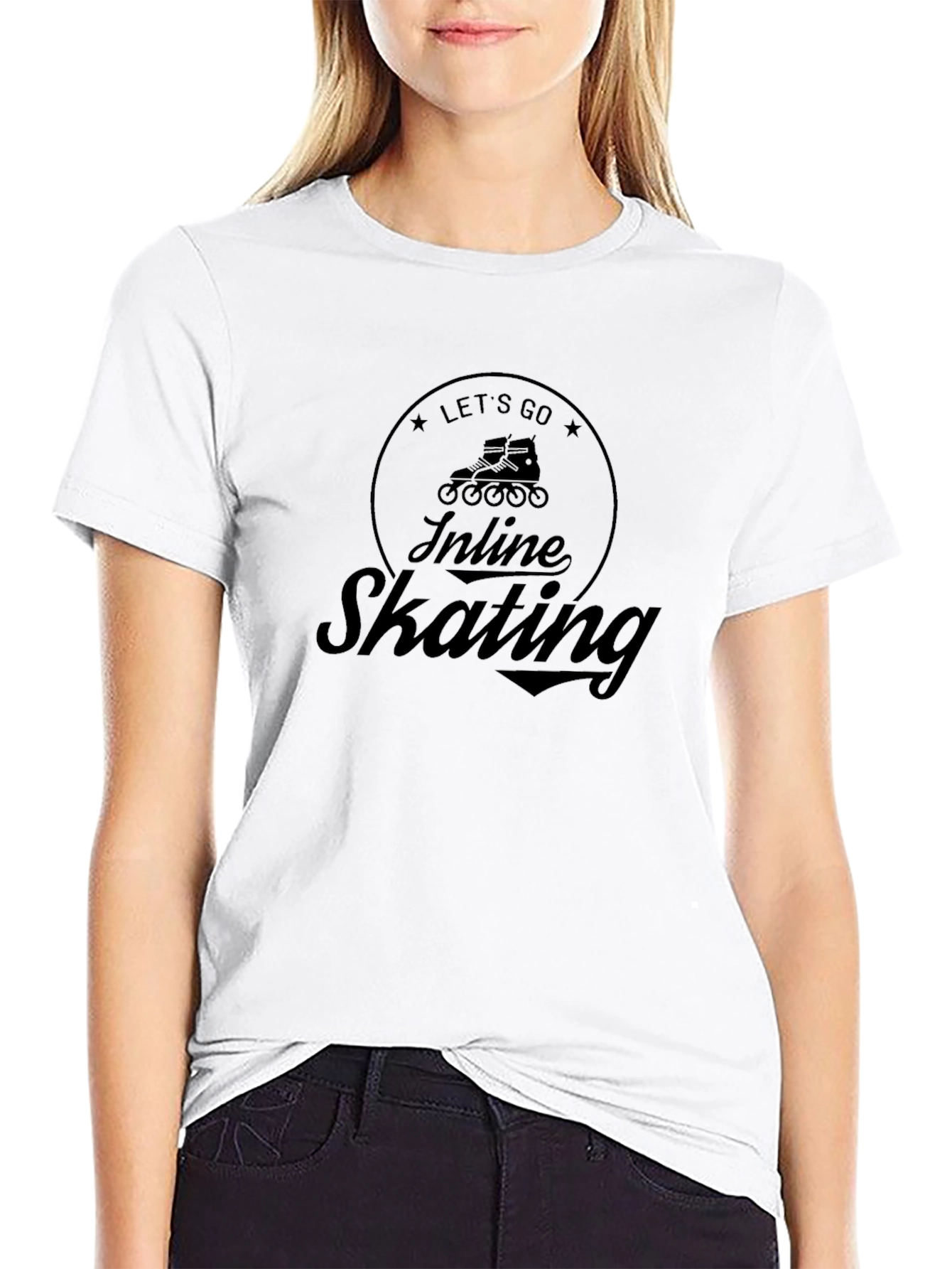 Inline Skating Graphic T-Shirt - Black