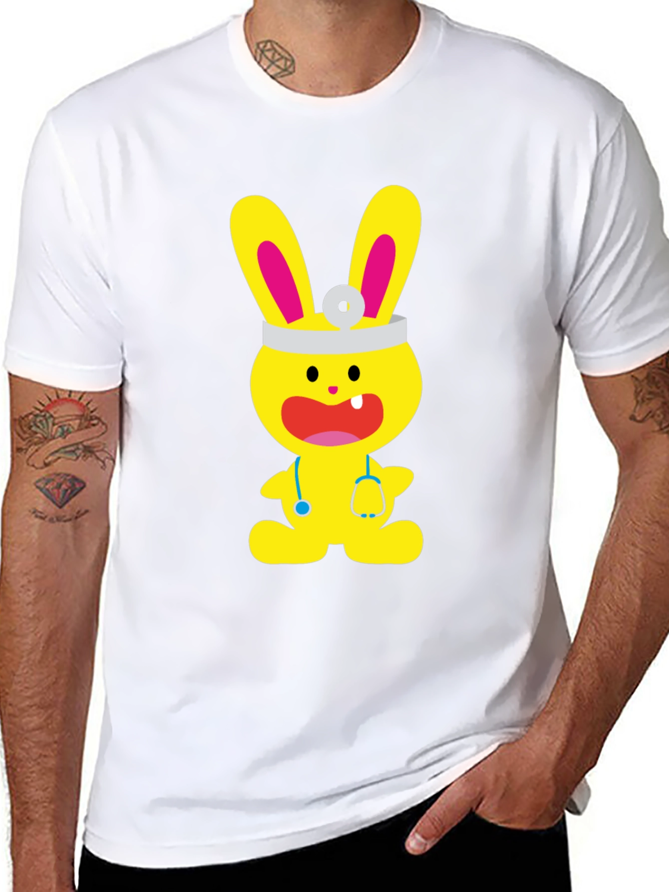 Bunny Doctor Graphic T-Shirt - Cute and Fun!