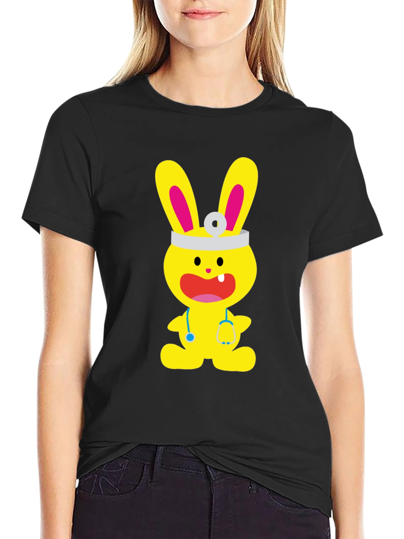 Bunny Doctor Graphic T-Shirt - Cute and Fun!