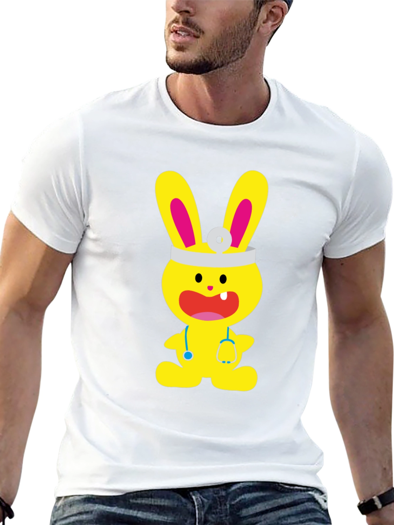 Bunny Doctor Graphic T-Shirt - Cute and Fun!